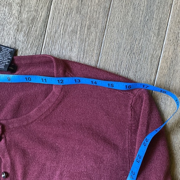 Vintage New York & Company Burgundy Button Down Sweater, Size XL - Picture 4 of 6